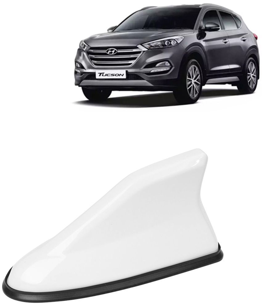     			Kingsway Shark Fin Antenna Roof Aerial Base AM FM Redio Signal, Replace Existing Car Antenna, Waterproof Rubber Ring with ABS Body, Universal Fit for Hyundai Tucson 2020 - 2022, 1 Piece - White