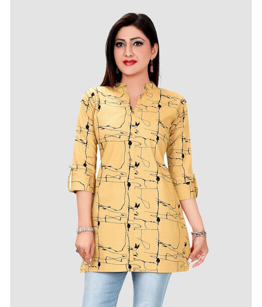     			Meher Impex - Mustard Cotton Blend Women's Tunic ( Pack of 1 )
