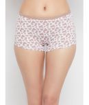 Clovia Cotton Printed Women's Boy Shorts ( White )