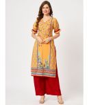 Pannkh - Yellow Viscose Women's Straight Kurti ( Pack of 1 )