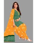 shree jeenmata collection - Unstitched Green Cotton Dress Material ( Pack of 1 )