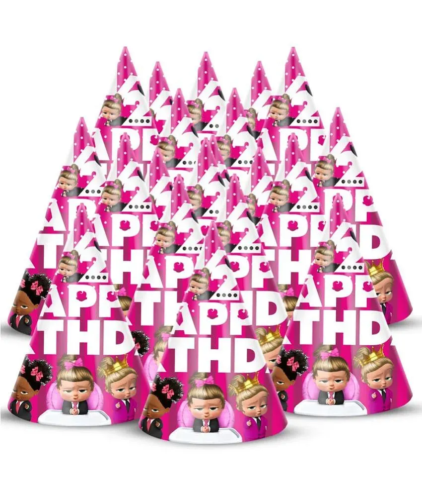 ZYOZI Girl Boss Baby Theme Half Birthday Party Hats, 6 month Birthday Cone  Party Hats for Girls Birthday Party - Girl Boss Baby theme 1/2 Birthday  Party Supplies and Decorations (Pack of