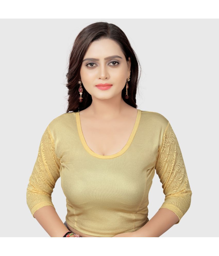     			AKSHAR TEX - Gold Readymade without Pad Cotton Blend Women's Blouse ( Pack of 1 )