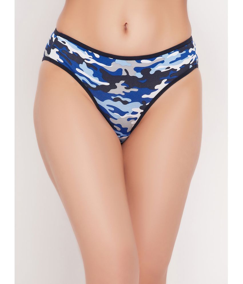     			Clovia Cotton Printed Women's Bikini ( Blue )