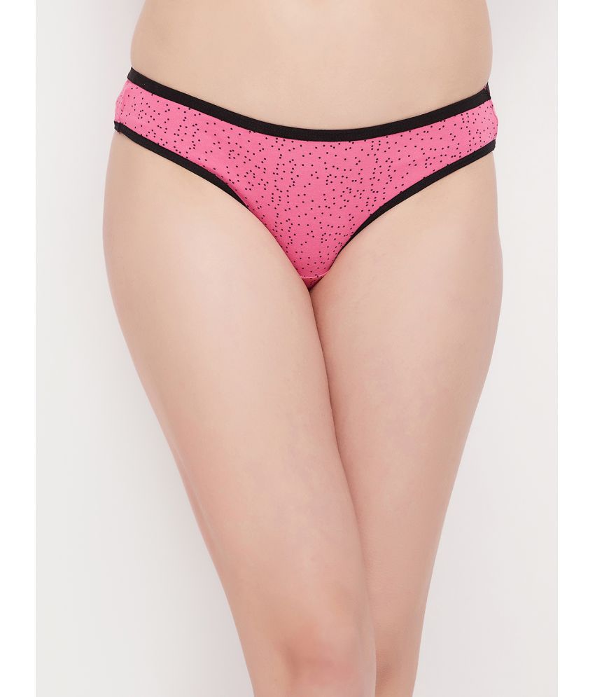     			Clovia - Pink Cotton Printed Women's Bikini ( Pack of 1 )