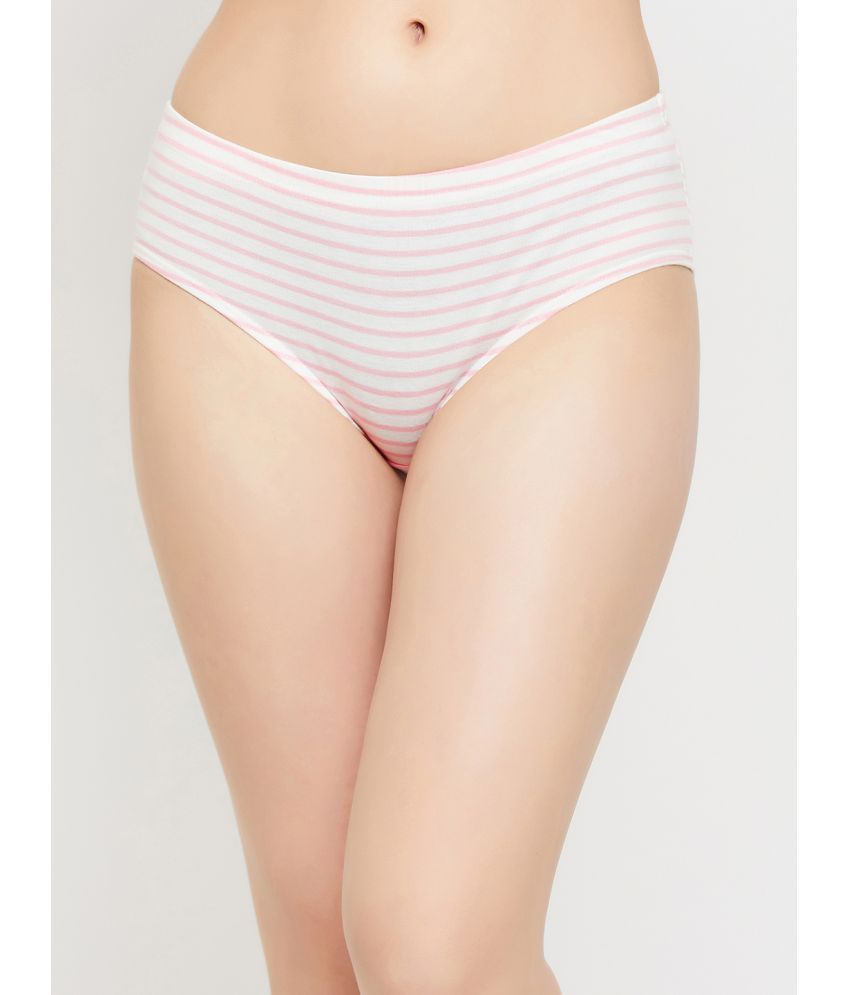     			Clovia - Pink Cotton Striped Women's Hipster ( Pack of 1 )