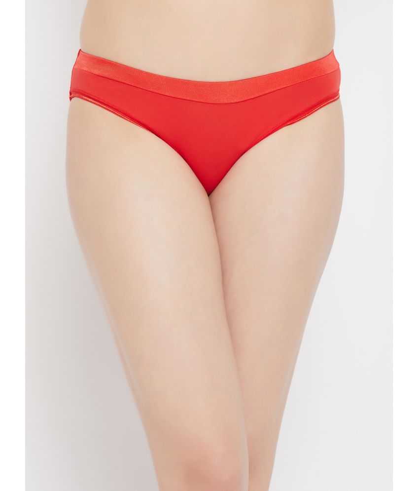     			Clovia - Red Cotton Solid Women's Bikini ( Pack of 1 )