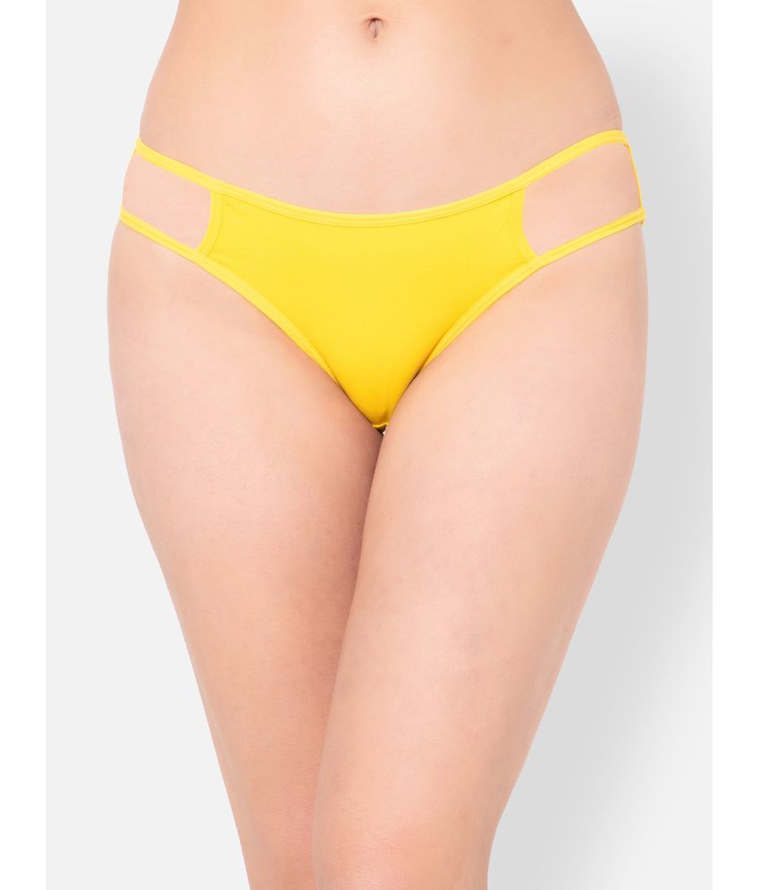     			Clovia Cotton Solid Women's Bikini ( Yellow )