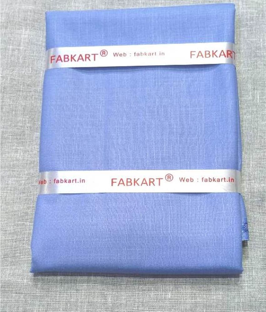     			Fabkart - Light Blue Polyester Blend Men's Unstitched Shirt Piece ( Pack of 1 )
