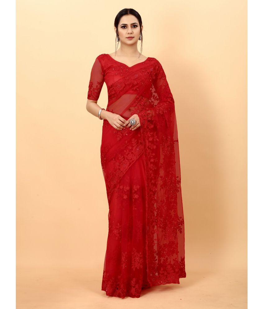     			Mactos Sarees - Red Silk Saree With Blouse Piece ( Pack of 1 )