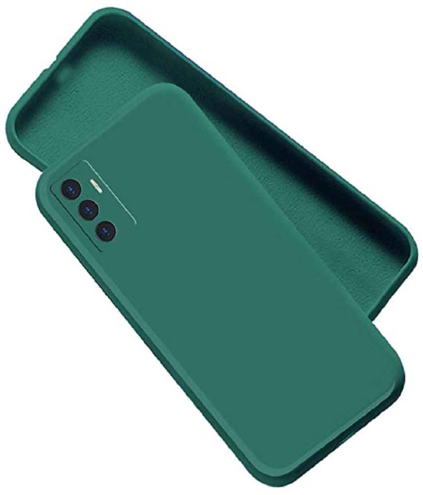     			Case Vault Covers - Green Silicon Plain Cases Compatible For Vivo V23E 5G ( Pack of 1 )