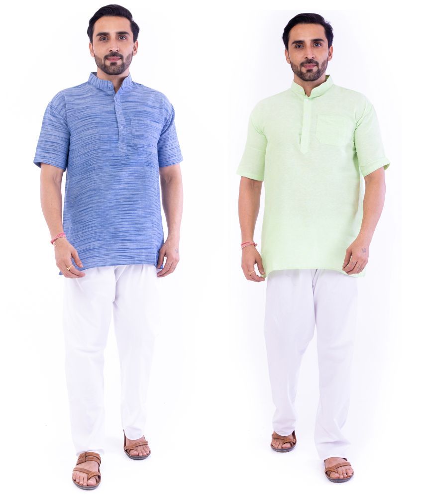     			DESHBANDHU DBK - Muticolor Cotton Men's Regular Kurta ( Pack of 2 )