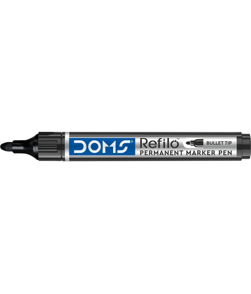     			DOMS Refilo Non-Toxic Hi Tech Refillable Permanent Marker Black Pack of 10