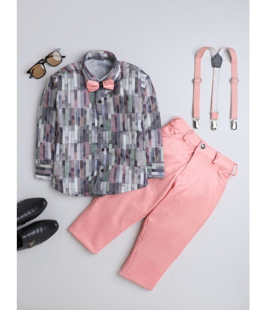     			Fourfolds - Pink Cotton Blend Boys Shirt & Pants ( Pack of 1 )