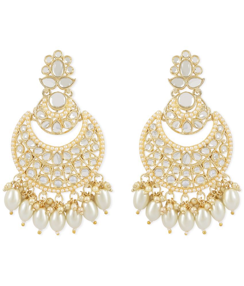     			I Jewels - WHITE Danglers Earrings ( Pack of 1 )
