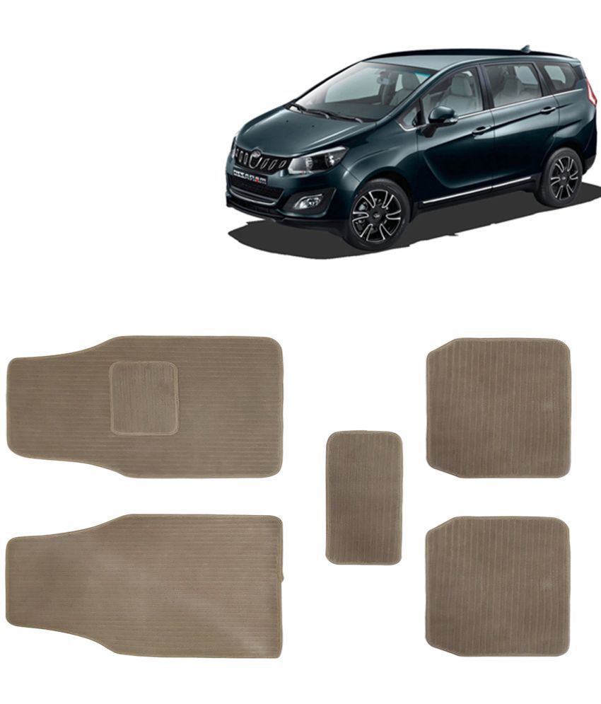     			Kingsway Carpet Style Universal Car Mats for Mahindra Marazzo, 2018 Onwards Model, Beige Color Anti Slip Car Floor Foot Mats, Complete Set of 5 Piece, Premium Series