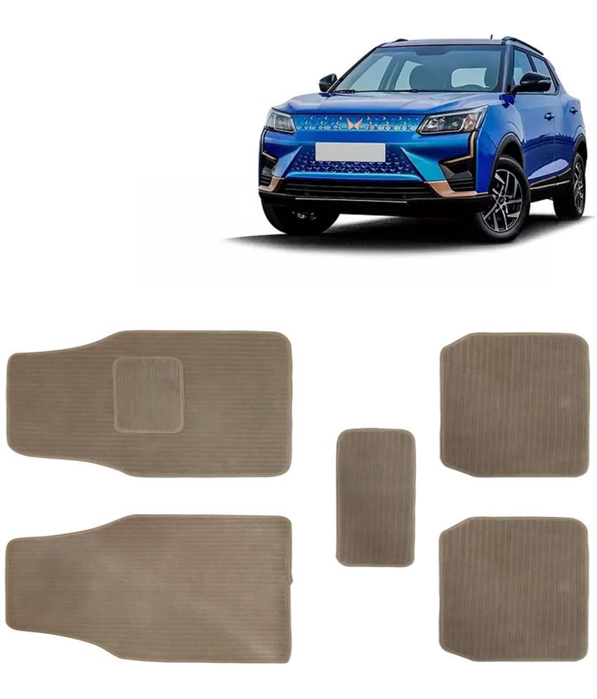     			Kingsway Carpet Style Universal Car Mats for Mahindra XUV 400, 2023 Onwards Model, Beige Color Anti Slip Car Floor Foot Mats, Complete Set of 5 Piece, Premium Series