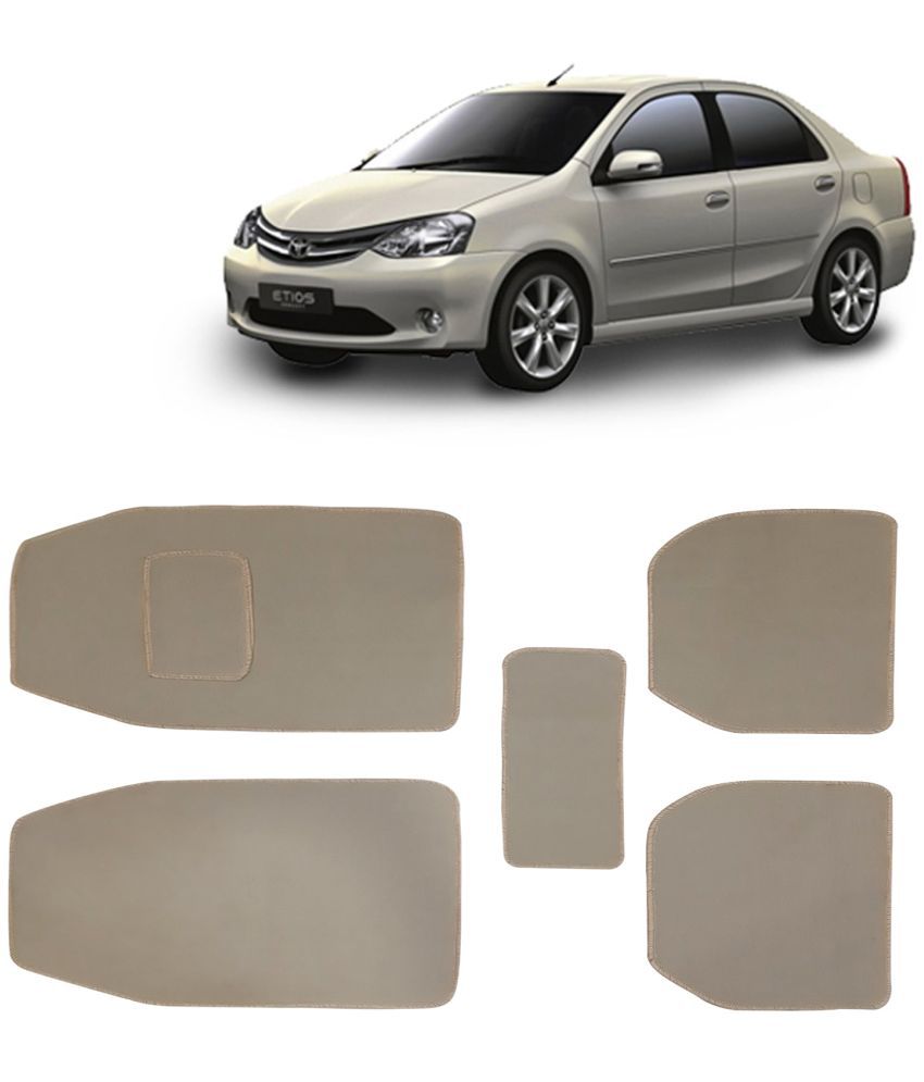     			Kingsway Carpet Style Universal Car Mats for Toyota Etios, 2010 Onwards Model, Beige Color Anti Slip Car Floor Foot Mats, Complete Set of 5 Piece, Executive Series