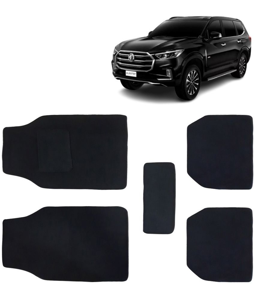     			Kingsway Carpet Style Universal Car Mats for MG Gloster, 2020 Onwards Model, Black Color Anti Slip Car Floor Foot Mats, Complete Set of 5 Piece, Executive Series