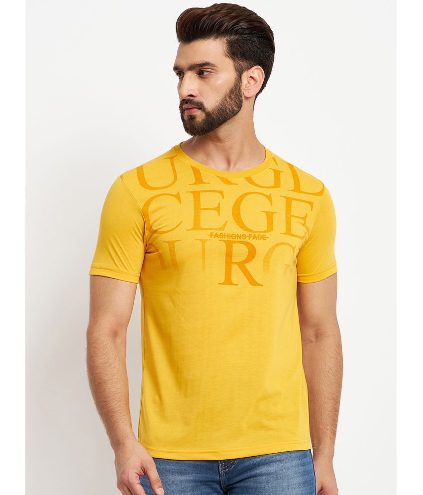     			RELANE - Mustard Cotton Blend Regular Fit Men's T-Shirt ( Pack of 1 )