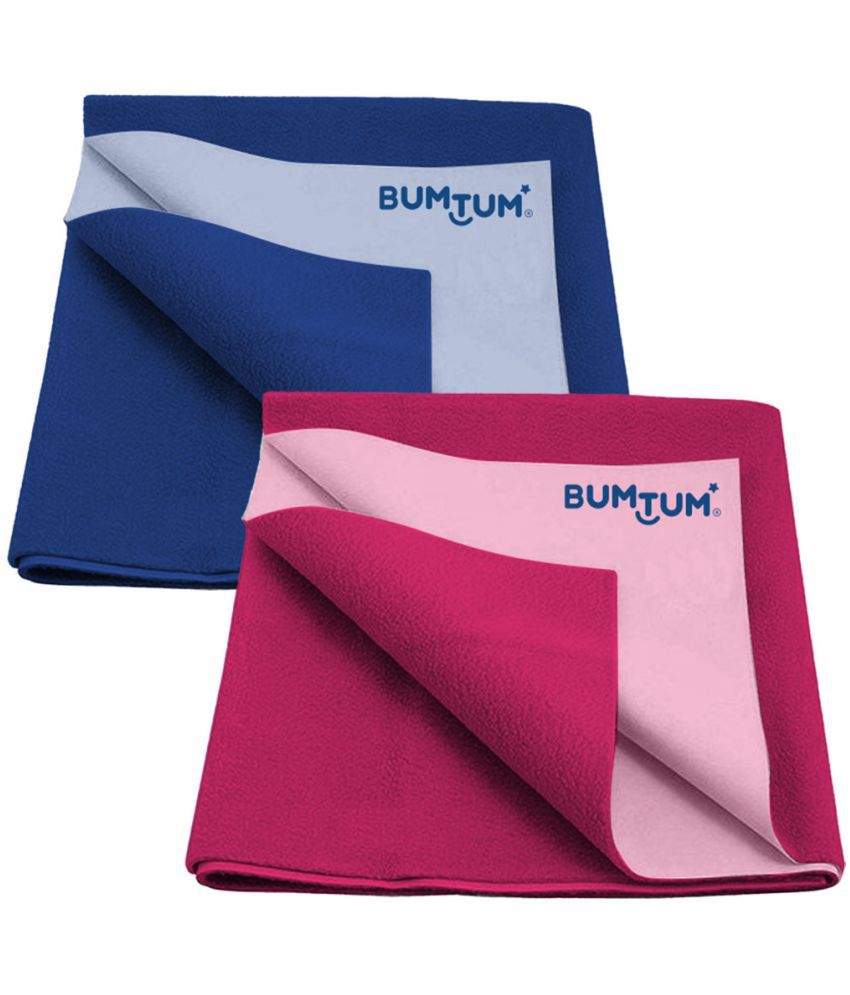     			BUMTUM - Multi-Colour Poly Fiber Bed Protector Sheet ( Pack of 2 )