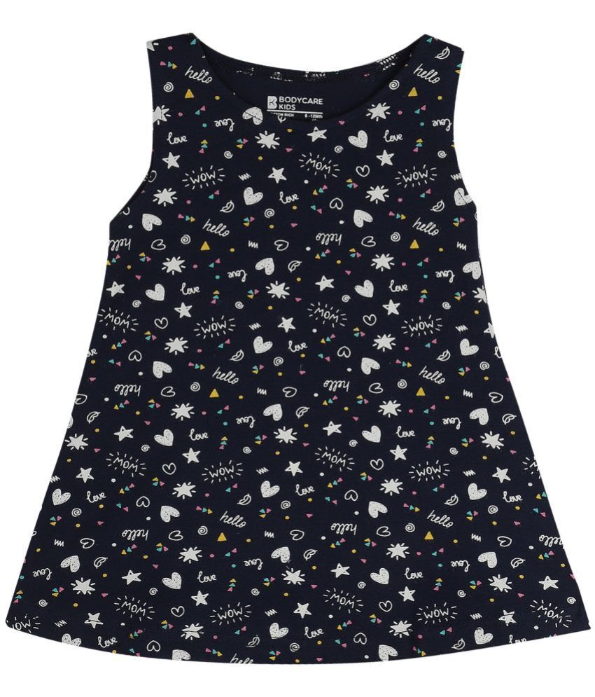     			Bodycare - Navy Cotton Girls Frock ( Pack of 1 )