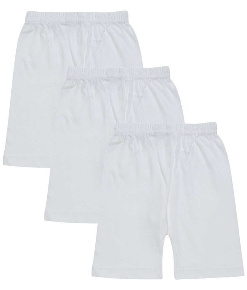     			Bodycare - White Cotton Girls Cycling Shorts ( Pack of 3 )