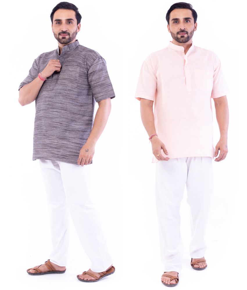     			DESHBANDHU DBK - Muticolor Cotton Men's Regular Kurta ( Pack of 2 )