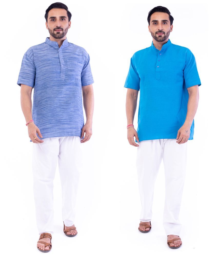     			DESHBANDHU DBK - Muticolor Cotton Men's Regular Kurta ( Pack of 2 )