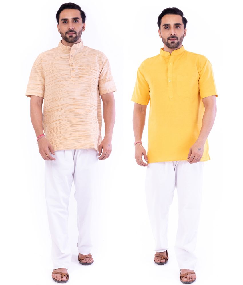     			DESHBANDHU DBK - Muticolor Cotton Men's Regular Kurta ( Pack of 2 )