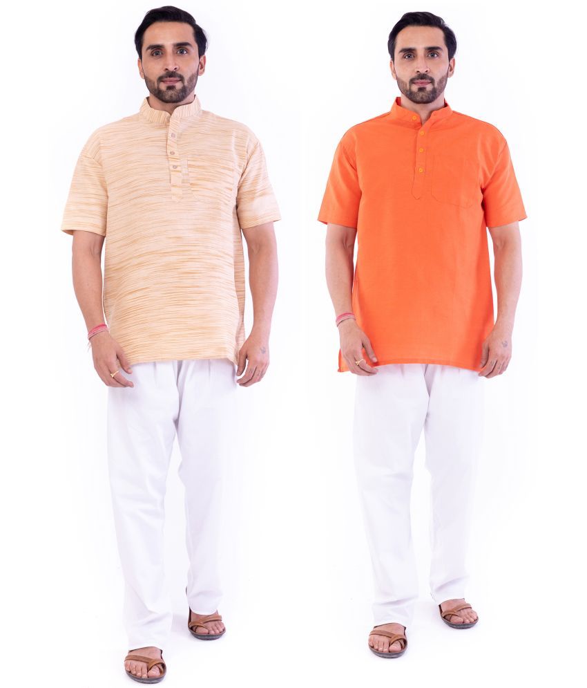     			DESHBANDHU DBK - Muticolor Cotton Men's Regular Kurta ( Pack of 2 )