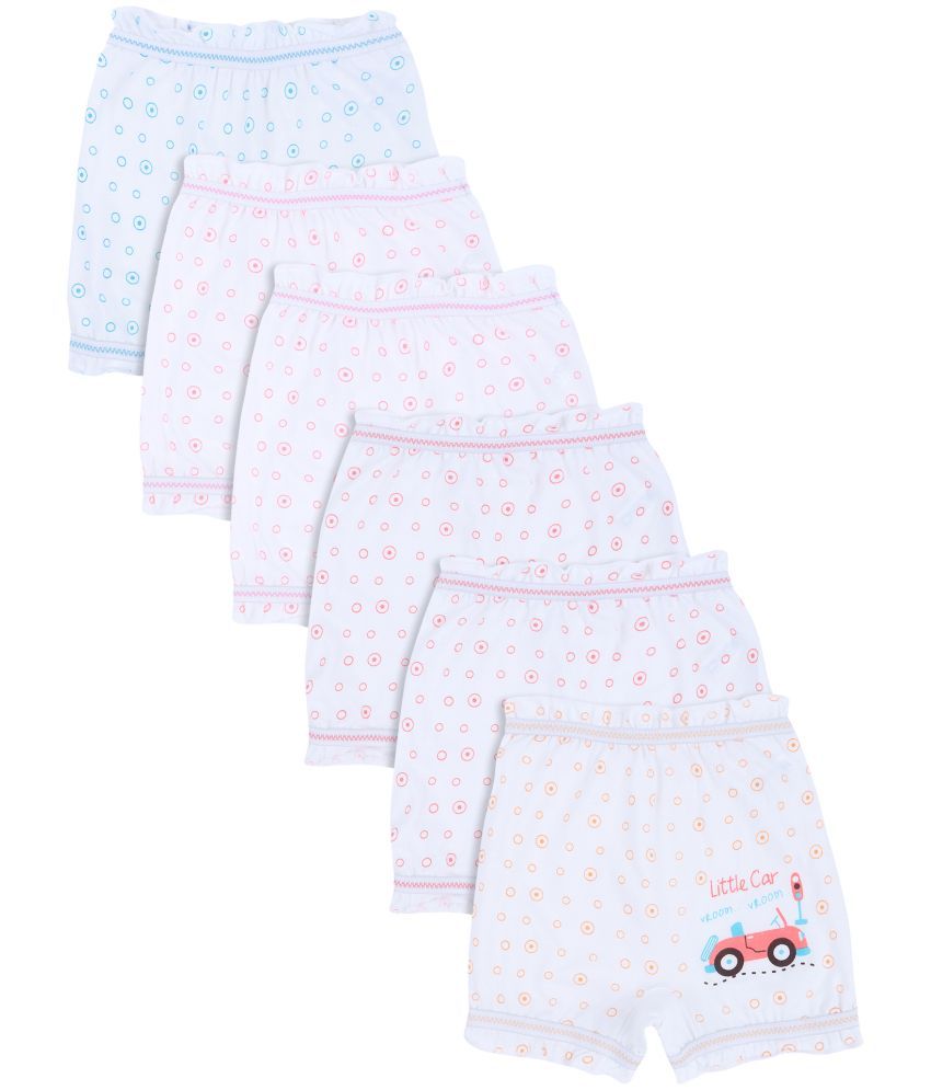     			Pack of 6 DYCA Cotton Girls Bloomers ( White )