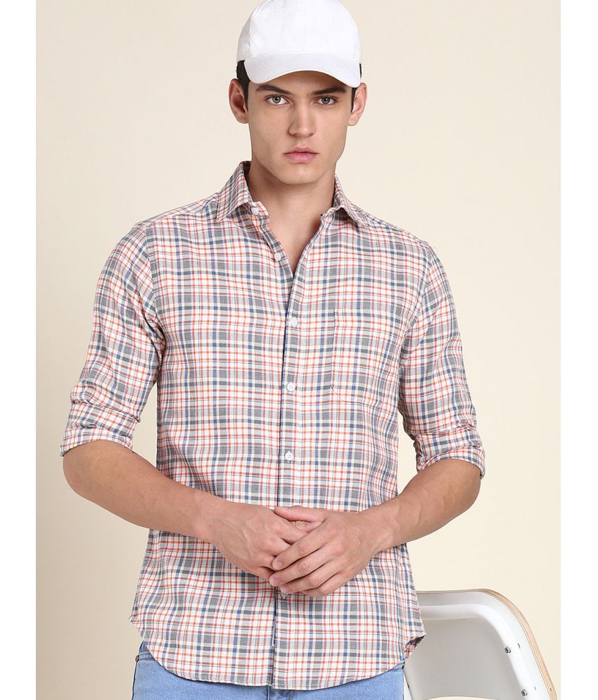     			Dennis Lingo - Orange 100% Cotton Slim Fit Men's Casual Shirt ( Pack of 1 )