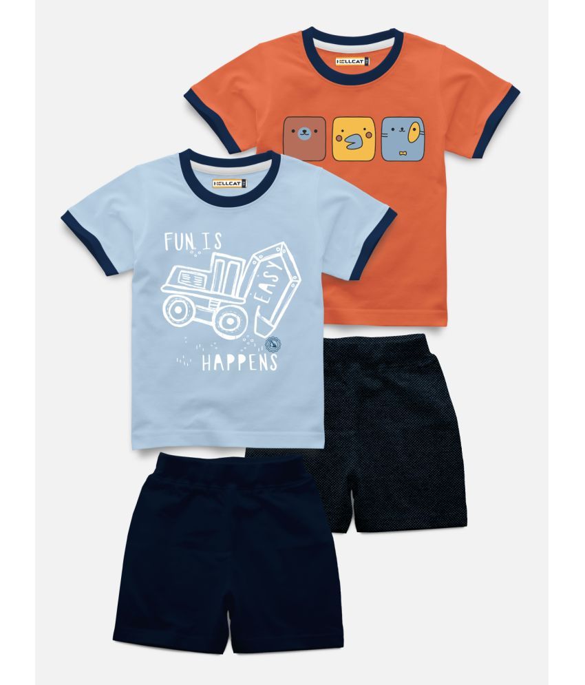     			HELLCAT - Blue Cotton Blend Baby Boy T-Shirt & Shorts ( Pack of 2 )