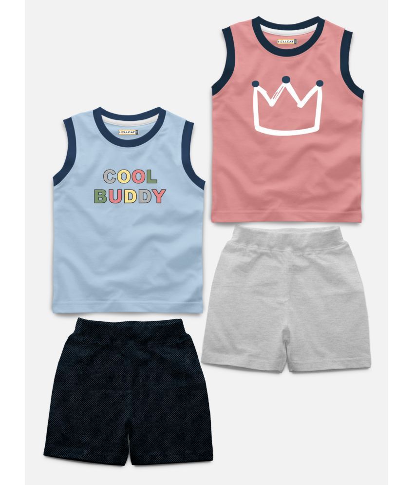     			HELLCAT - Blue Cotton Blend Baby Boy T-Shirt & Shorts ( Pack of 2 )