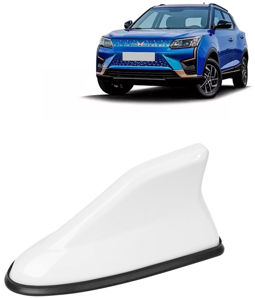     			Kingsway Shark Fin Antenna Roof Aerial Base AM FM Redio Signal, Replace Existing Car Antenna, Waterproof Rubber Ring with ABS Body, Universal Fit for Mahindra XUV 400 2023 Onwards, 1 Piece - White