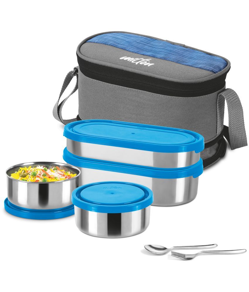     			Milton Triple Decker Stainless Steel Lunch Box, Blue