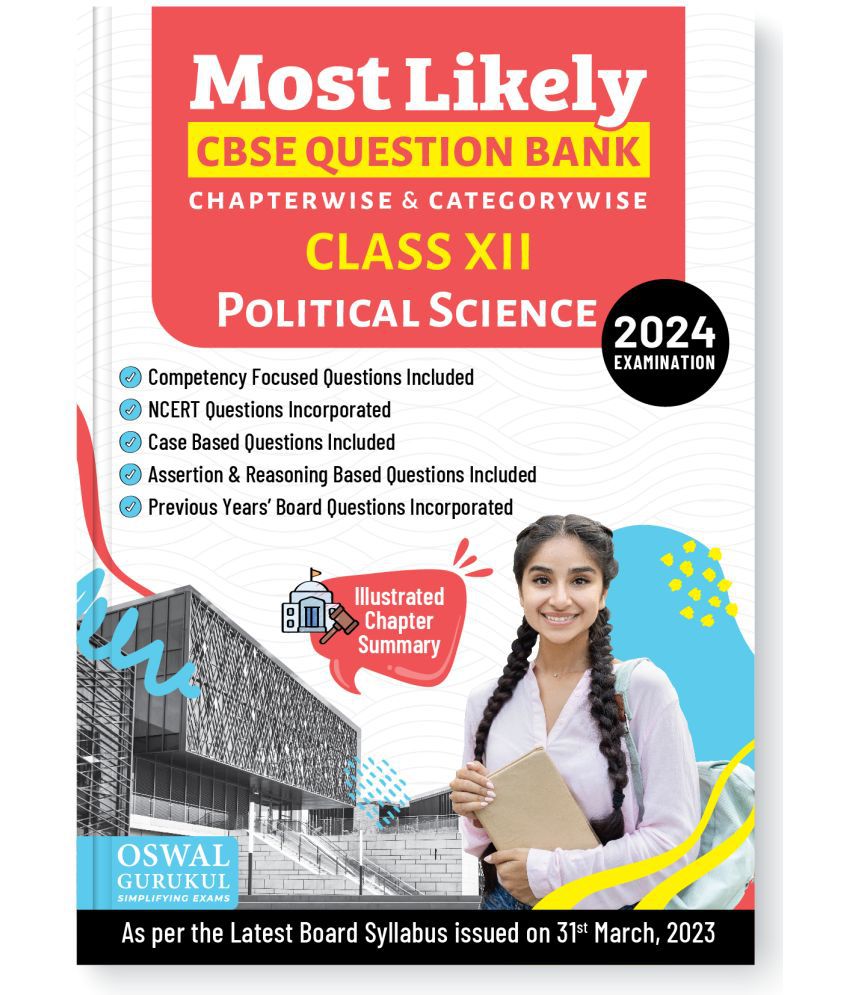     			Oswal - Gurukul Political Science Most Likely CBSE Question Bank for Class 12 Exam 2024 - Chapterwise & Categorywise, Competency Qs, NCERT Qs