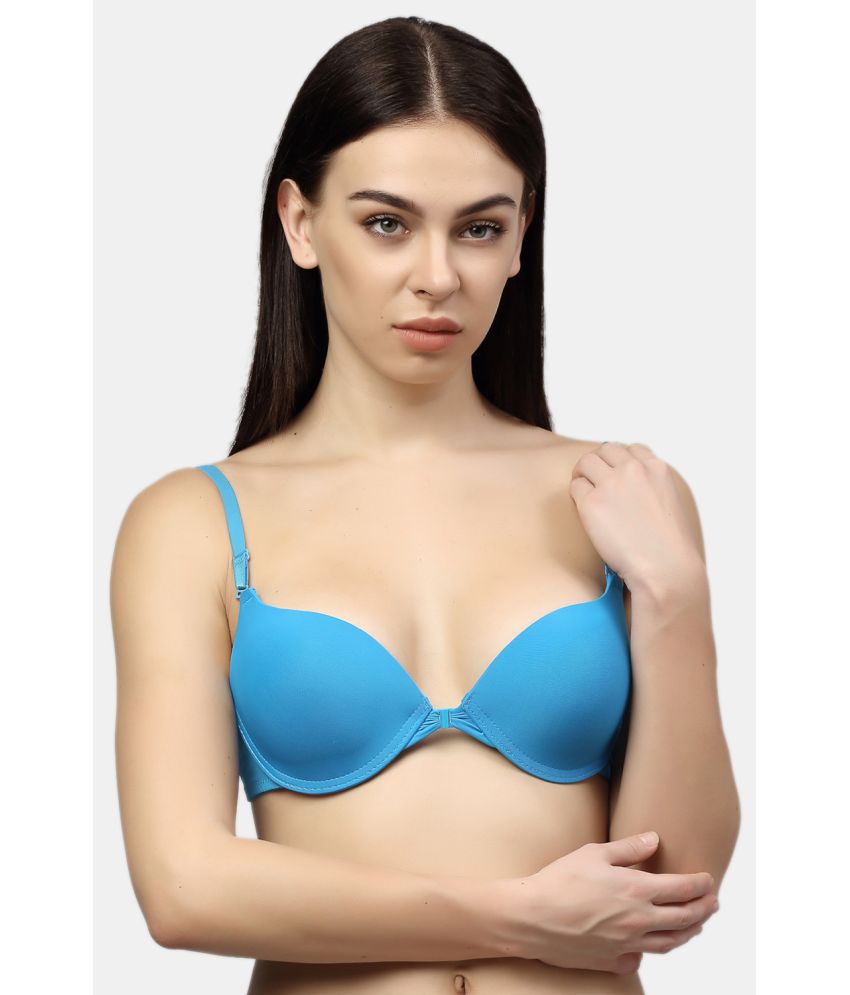     			PrettyCat - Turquoise Polyester Lightly Padded Women's Push Up Bra ( Pack of 1 )