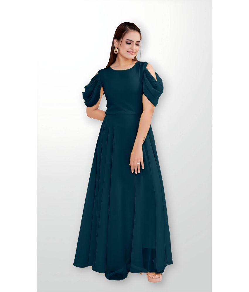     			Vastanienterprise - Blue Georgette Women's Gown ( Pack of 1 )