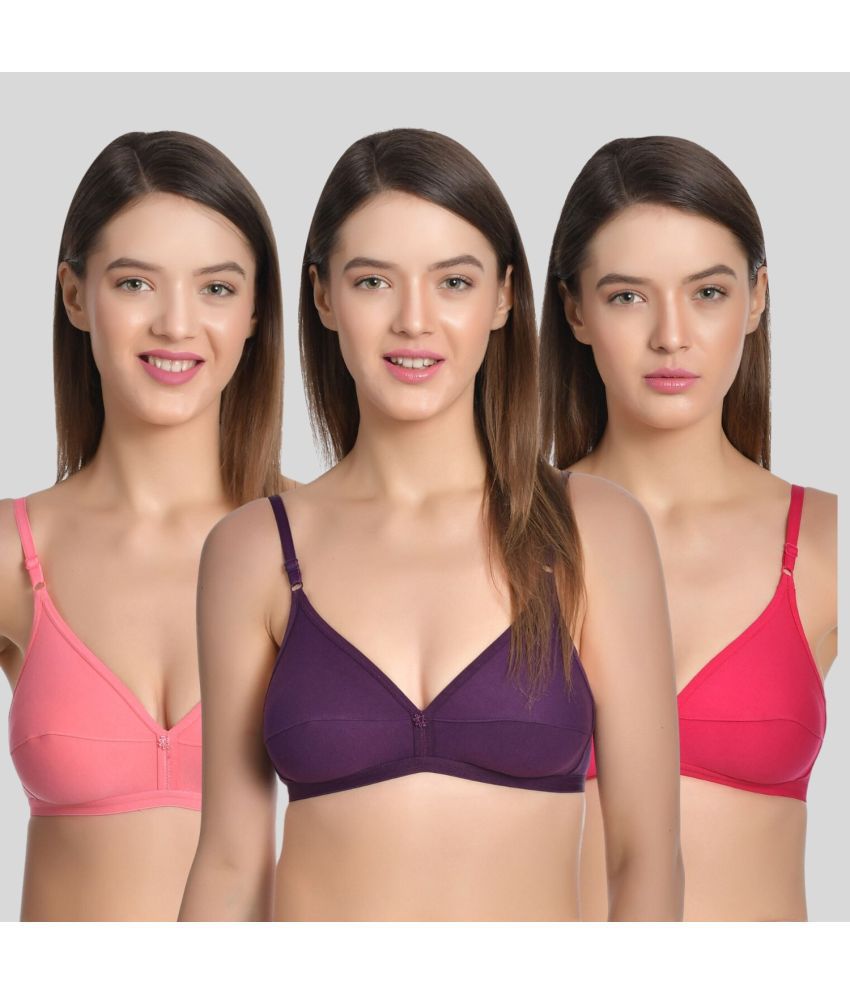     			AIMLY - Multicolor Cotton Non Padded Women's Everyday Bra ( Pack of 3 )