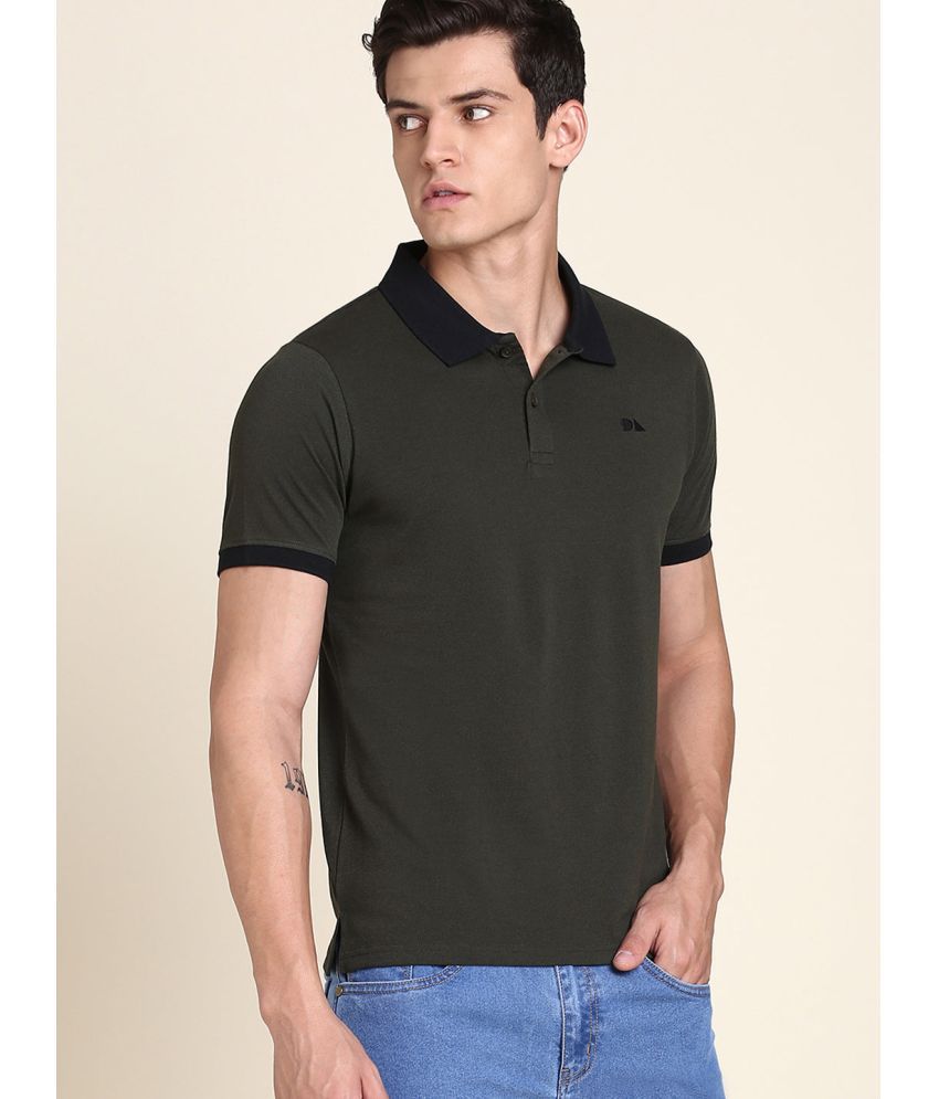     			Dennis Lingo - Olive Cotton Blend Slim Fit Men's Polo T Shirt ( Pack of 1 )