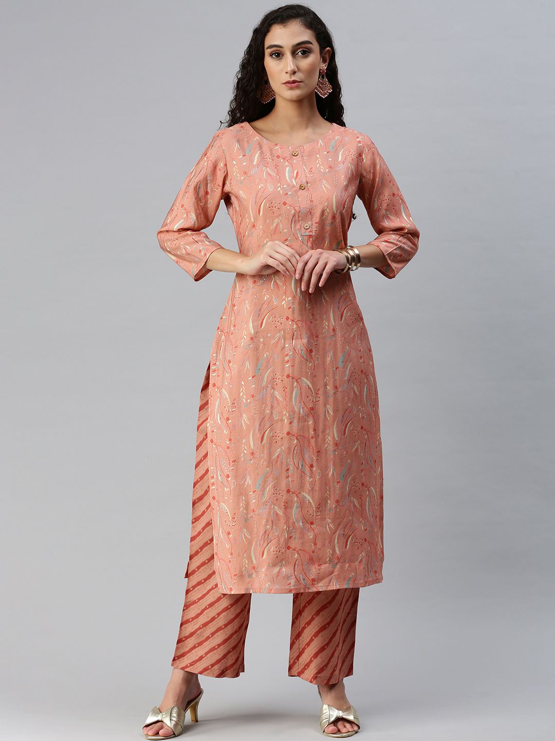     			Hritika - Orange Straight Chanderi Women's Stitched Salwar Suit ( Pack of 1 )