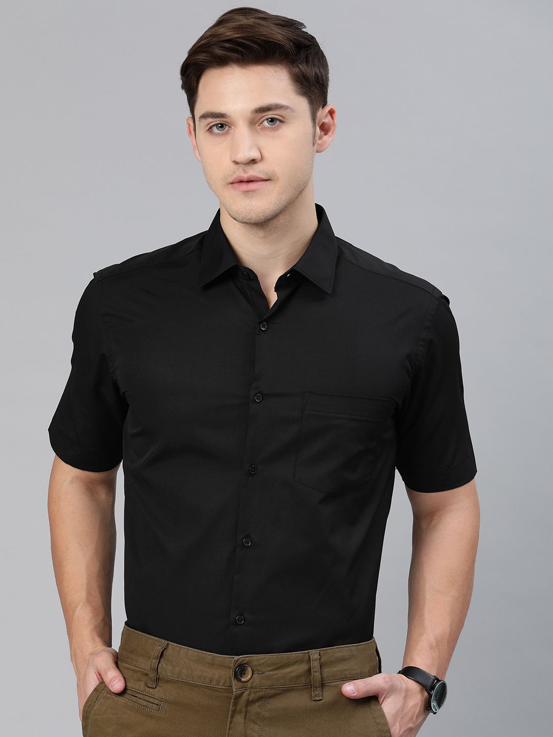     			IVOC - Black Cotton Blend Regular Fit Men's Casual Shirt ( Pack of 1 )