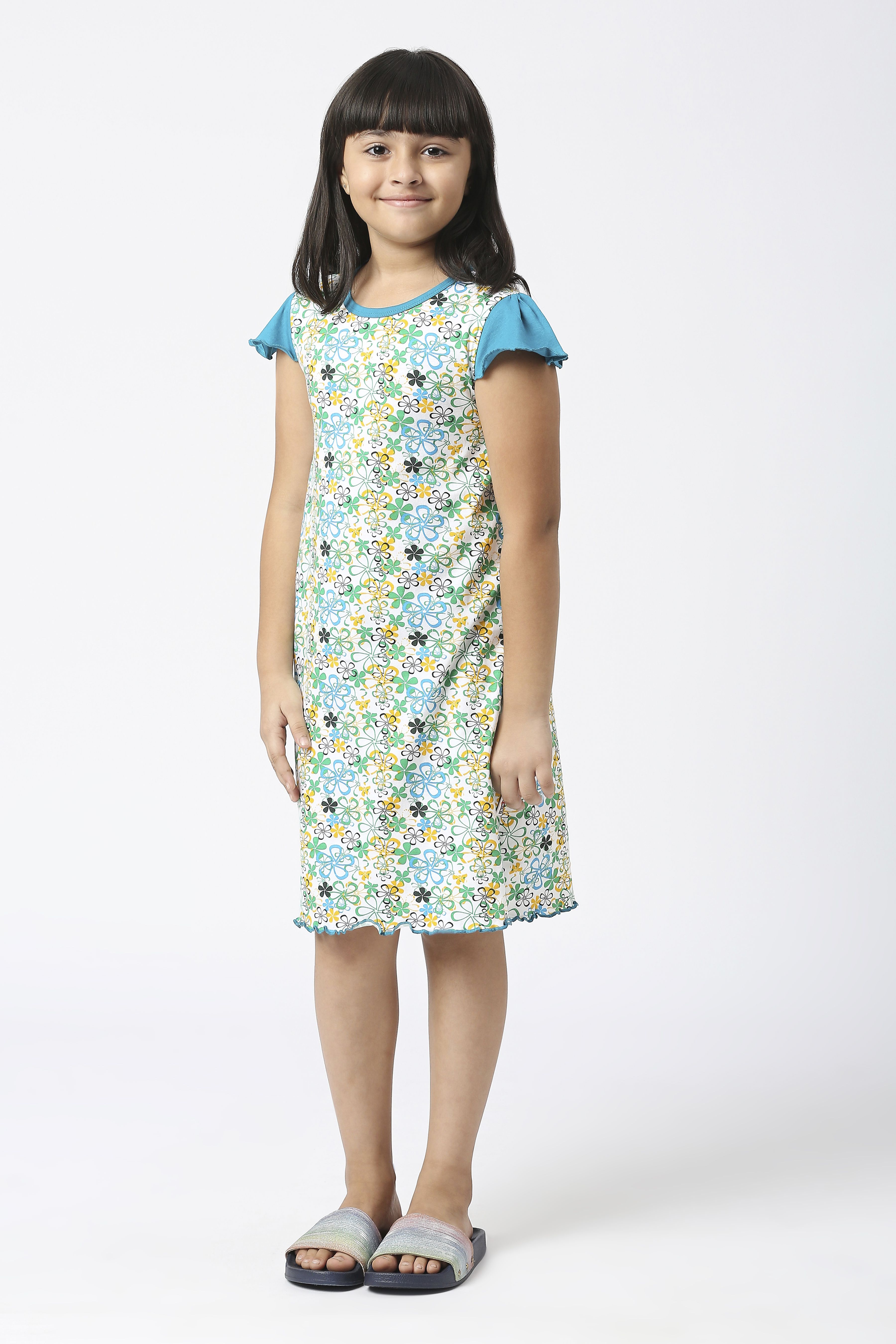     			Sini Mini - Multicolor Cotton Girls A-line Dress ( Pack of 1 )