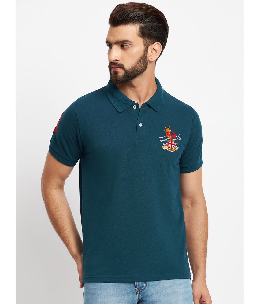     			VERO AMORE - Blue Cotton Blend Regular Fit Men's Polo T Shirt ( Pack of 1 )