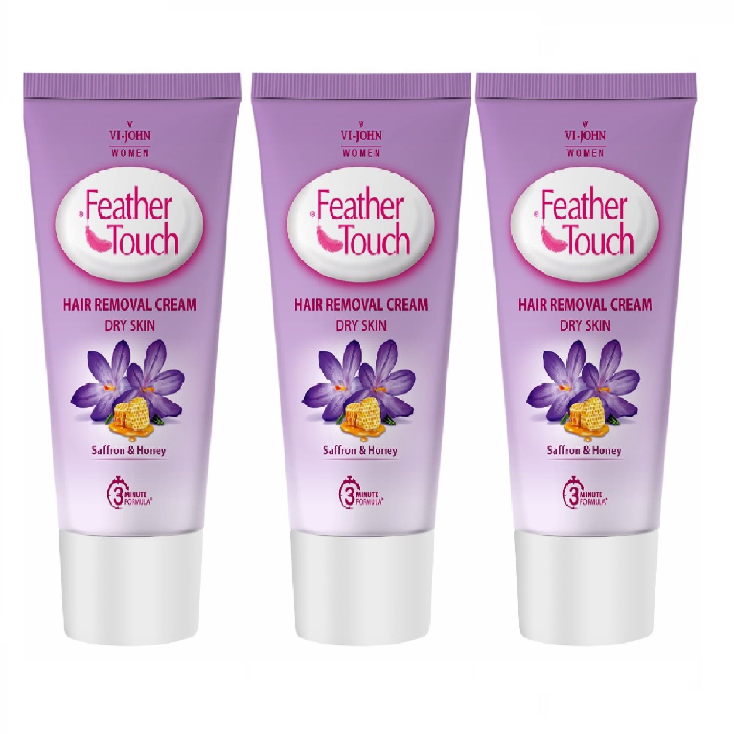     			VIJOHN Feather Touch Honey & Saffron Hair Removal Cream for Dry Skin 40g Each (Pack of 3)