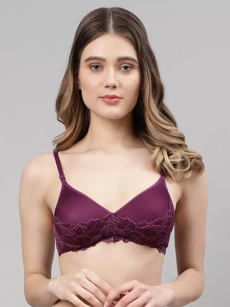 Buy PrettyCat Lightly Lined Non-Wired Full Coverage Bralette - Beige at  Rs.599 online