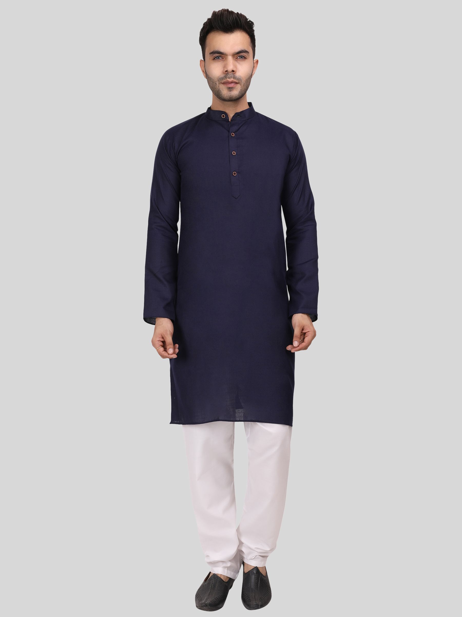     			Digimart - Blue Cotton Blend Regular Fit Men's Kurta Pyjama Set ( Pack of 1 )