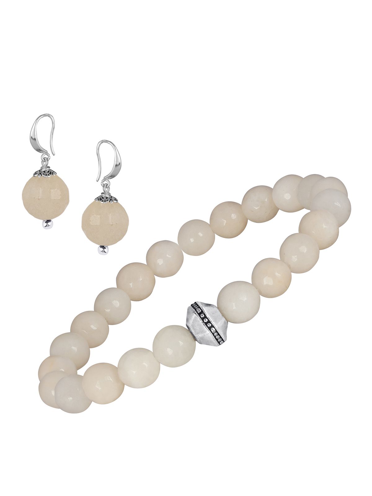     			JFL - Jewellery For Less - Cream Bracelet ( Pack of 2 )